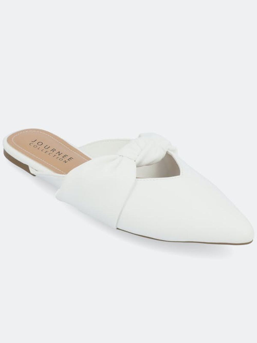 Journee Collection Women's Salinn Tru Comfort Foam Pointed Mules White Size 7.5M